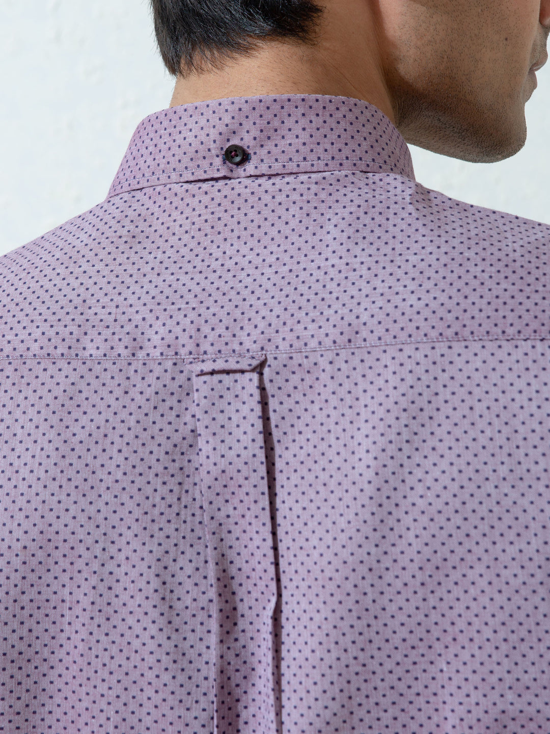 Purple Polka Dot Half Sleeve Shirt Brumano Pakistan