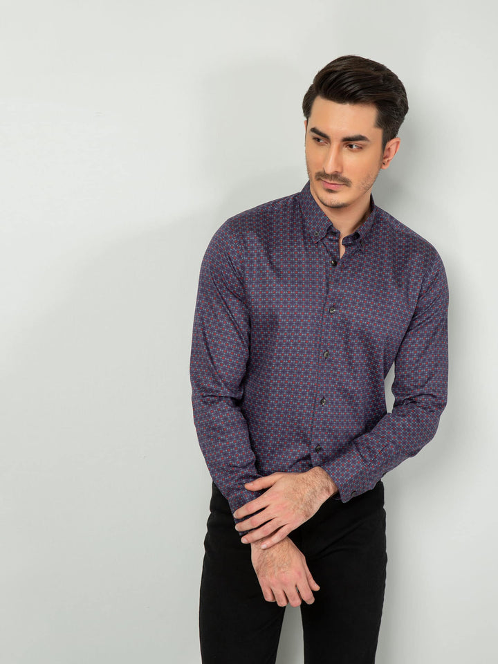 Purple Red Printed Shirt Brumano Pakistan