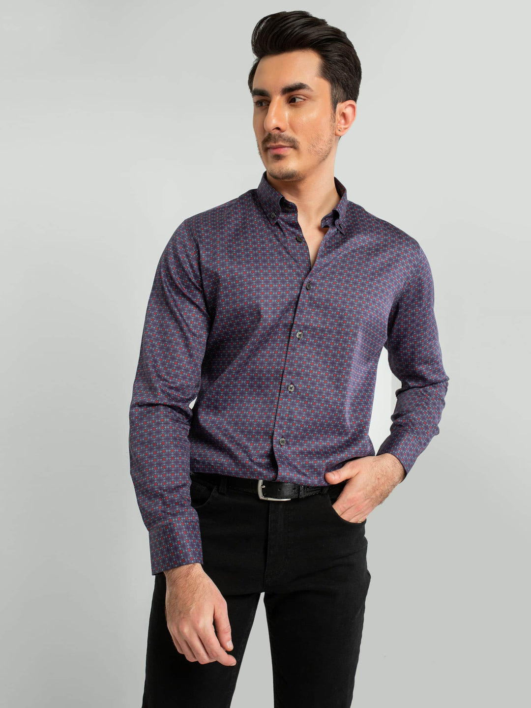 Purple Red Printed Shirt Brumano Pakistan