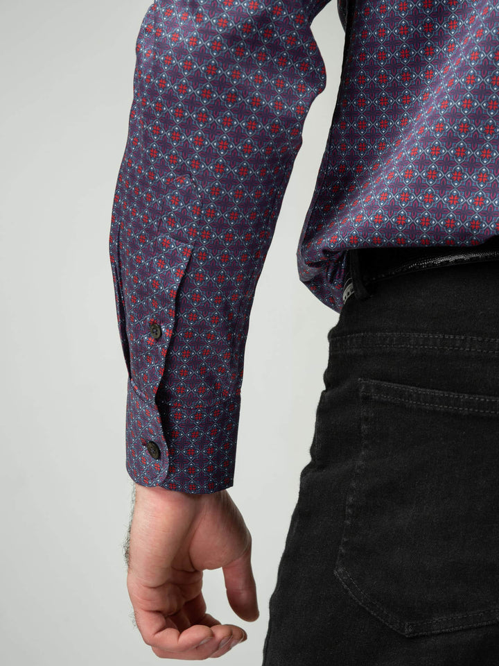 Purple Red Printed Shirt Brumano Pakistan