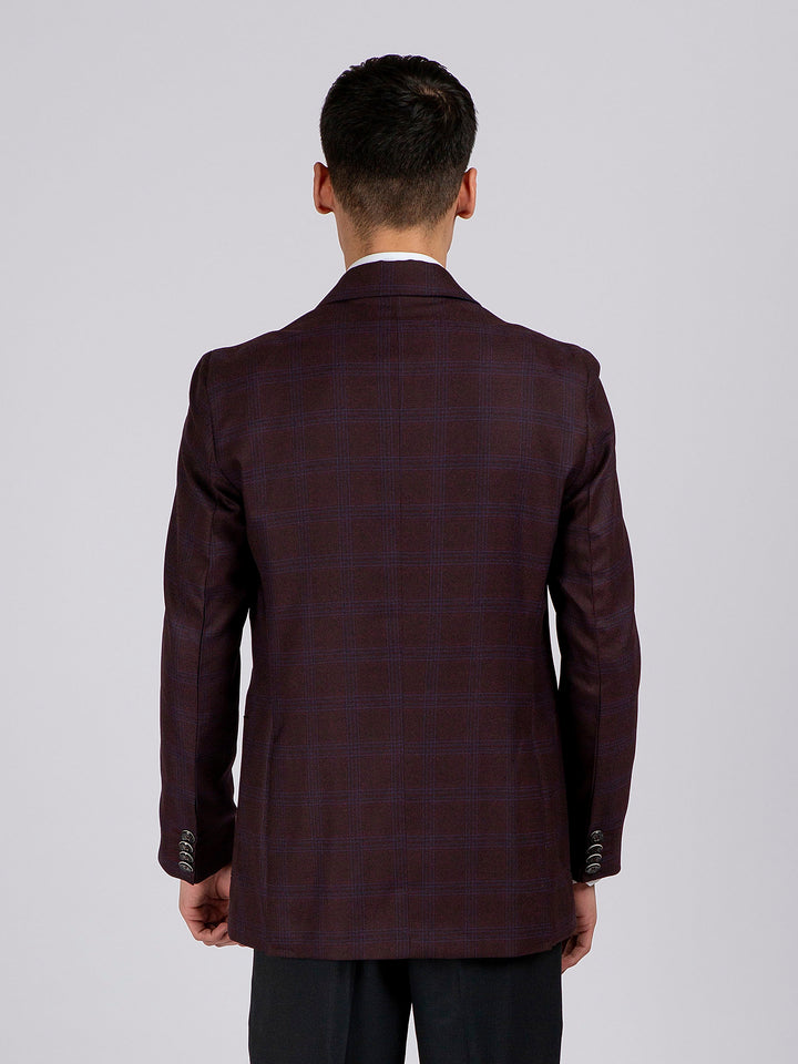 Purple Checkered Blazer Brumano Pakistan