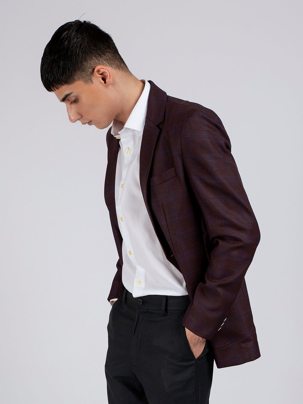 Purple Checkered Blazer