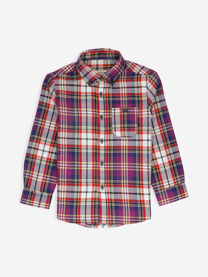 Purple Multi Color Checkered Casual Shirt Brumano Pakistan