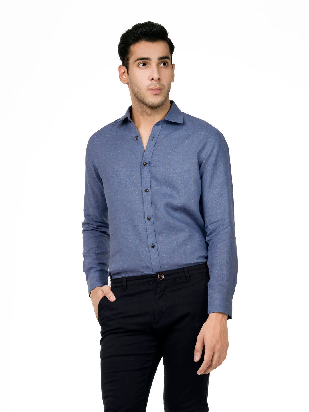 Purple & Orange Dobby Linen Shirt Brumano Pakistan