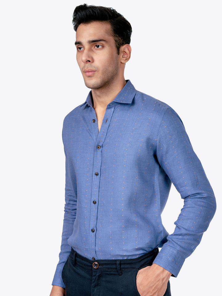 Purple & Orange Dobby Linen Shirt Brumano Pakistan