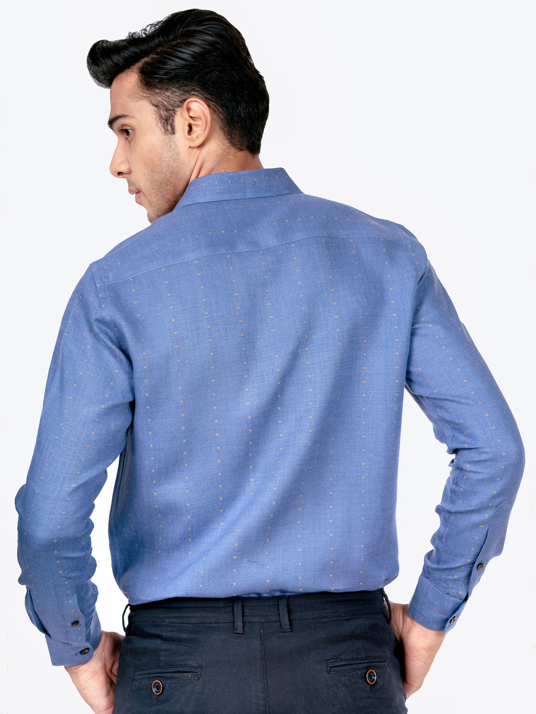 Purple & Orange Dobby Linen Shirt Brumano Pakistan
