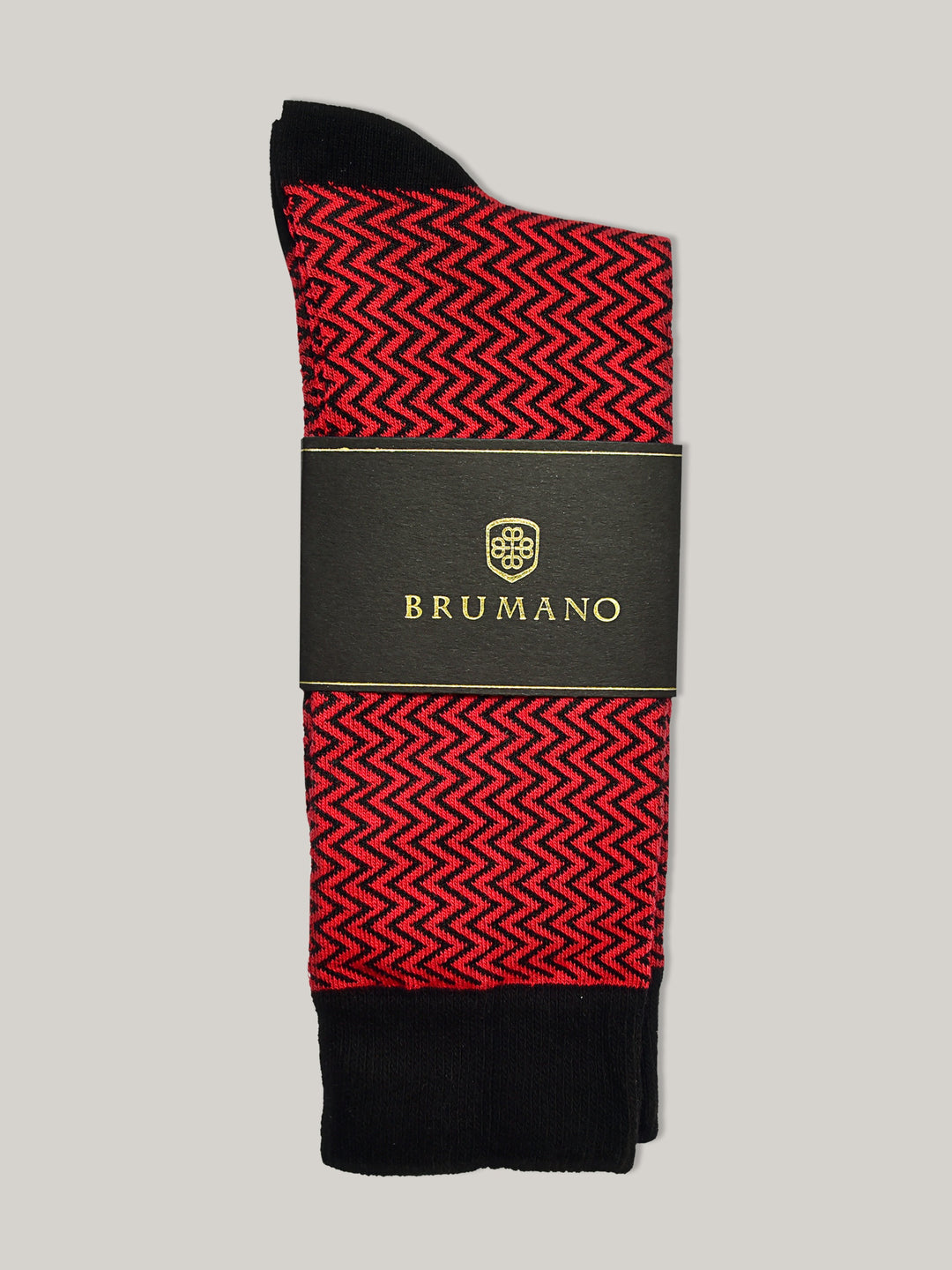 Red & Black Zig-Zag Cotton Socks Brumano Pakistan