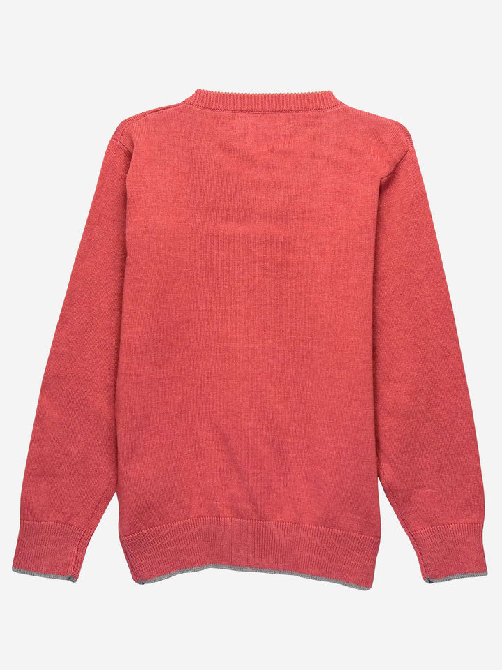 Red Casual V-Neck Sweater Brumano Pakistan