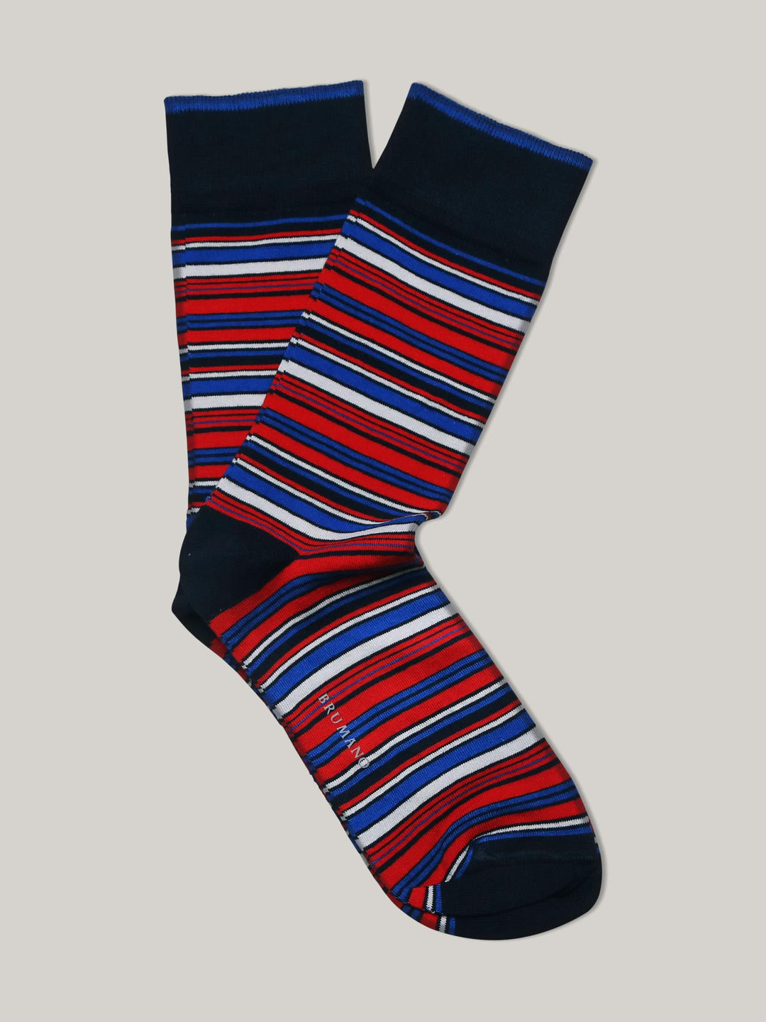 Red Multi Color Striped Cotton Socks Brumano Pakistan