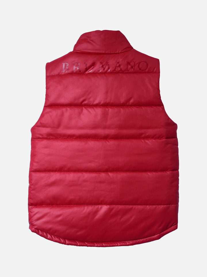 Red Sleeveless Casual Puffer Jacket Brumano Pakistan