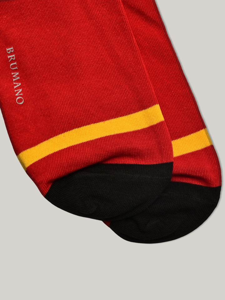 Red & Yellow Cotton Ankle Socks Brumano Pakistan
