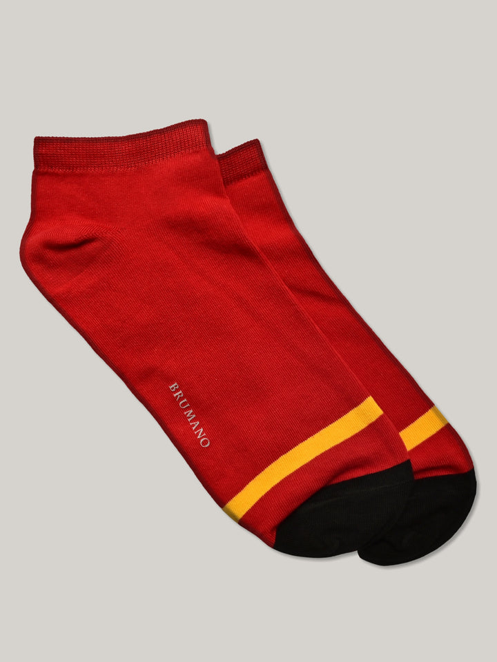 Red & Yellow Cotton Ankle Socks Brumano Pakistan