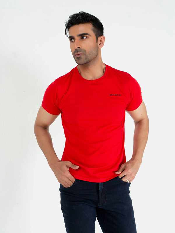 Red Basic Crew Neck T-Shirt Brumano Pakistan