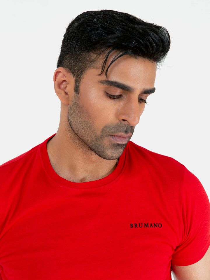 Red Basic Crew Neck T-Shirt Brumano Pakistan