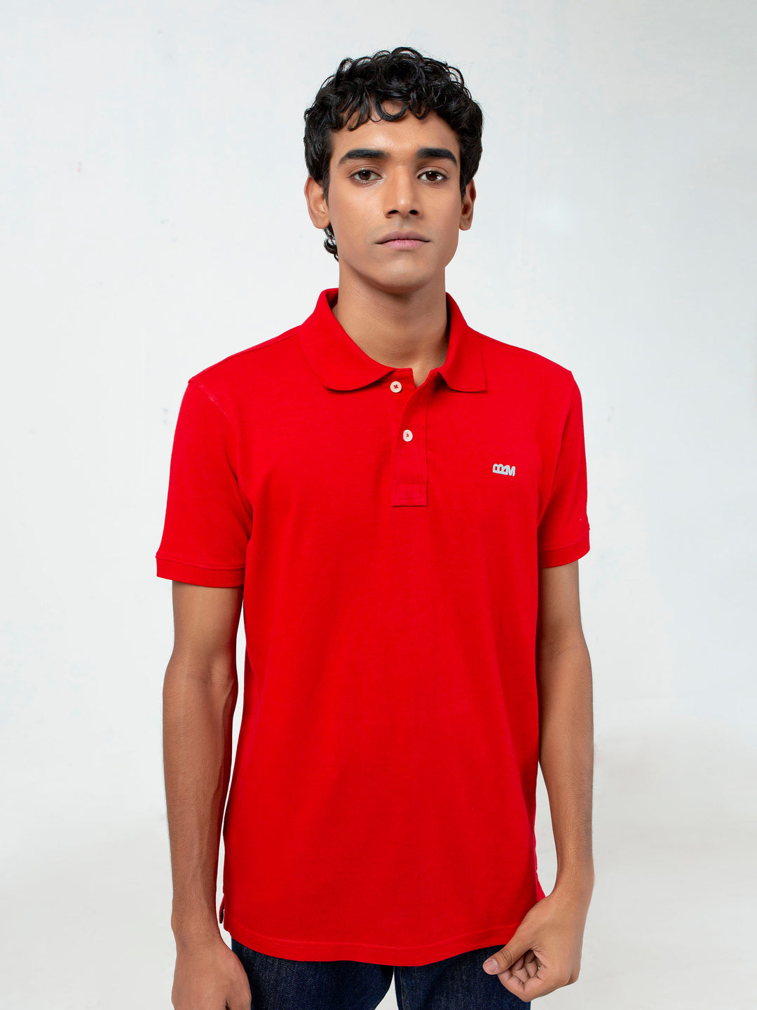 Red basic pique polo shirt brumano pakistan