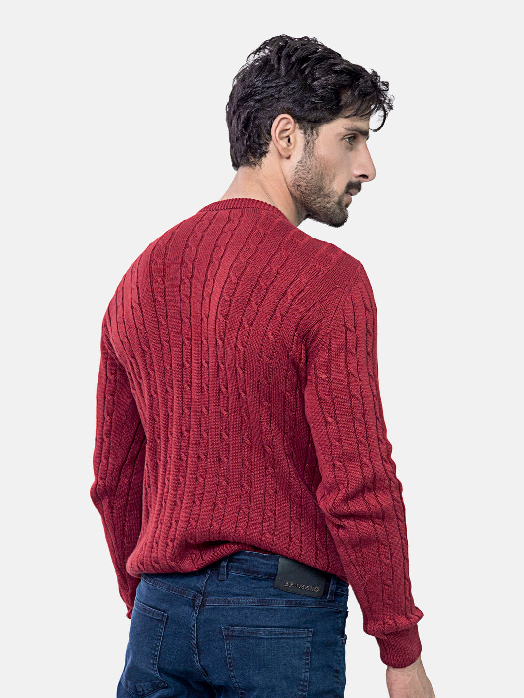 Red Cable Knitted Jumper Brumano Pakistan