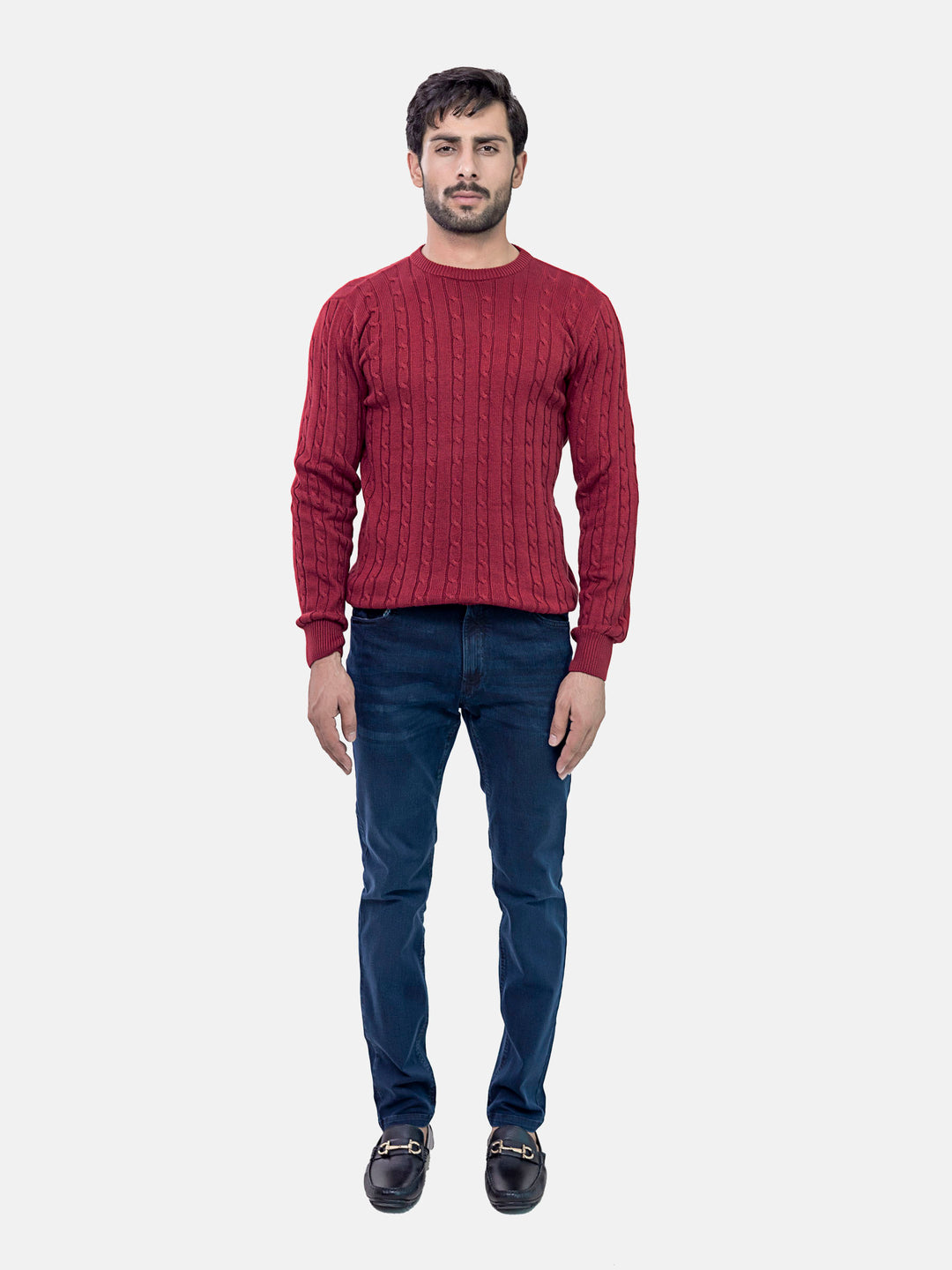 Red Cable Knitted Jumper Brumano Pakistan