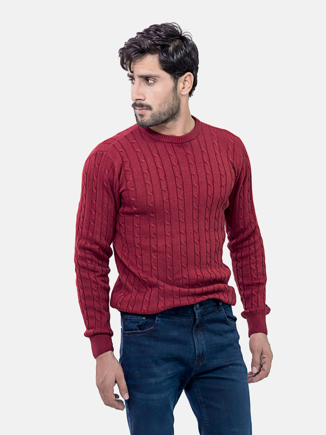Red Cable Knitted Jumper Brumano Pakistan