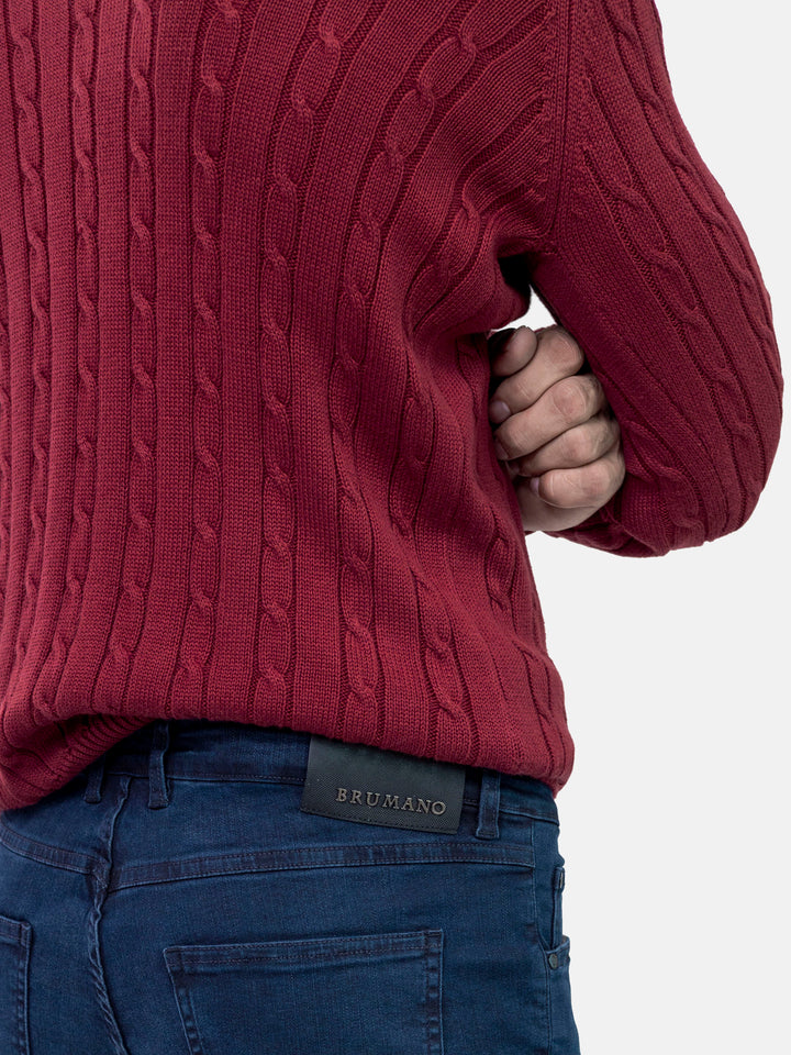 Red Cable Knitted Jumper Brumano Pakistan