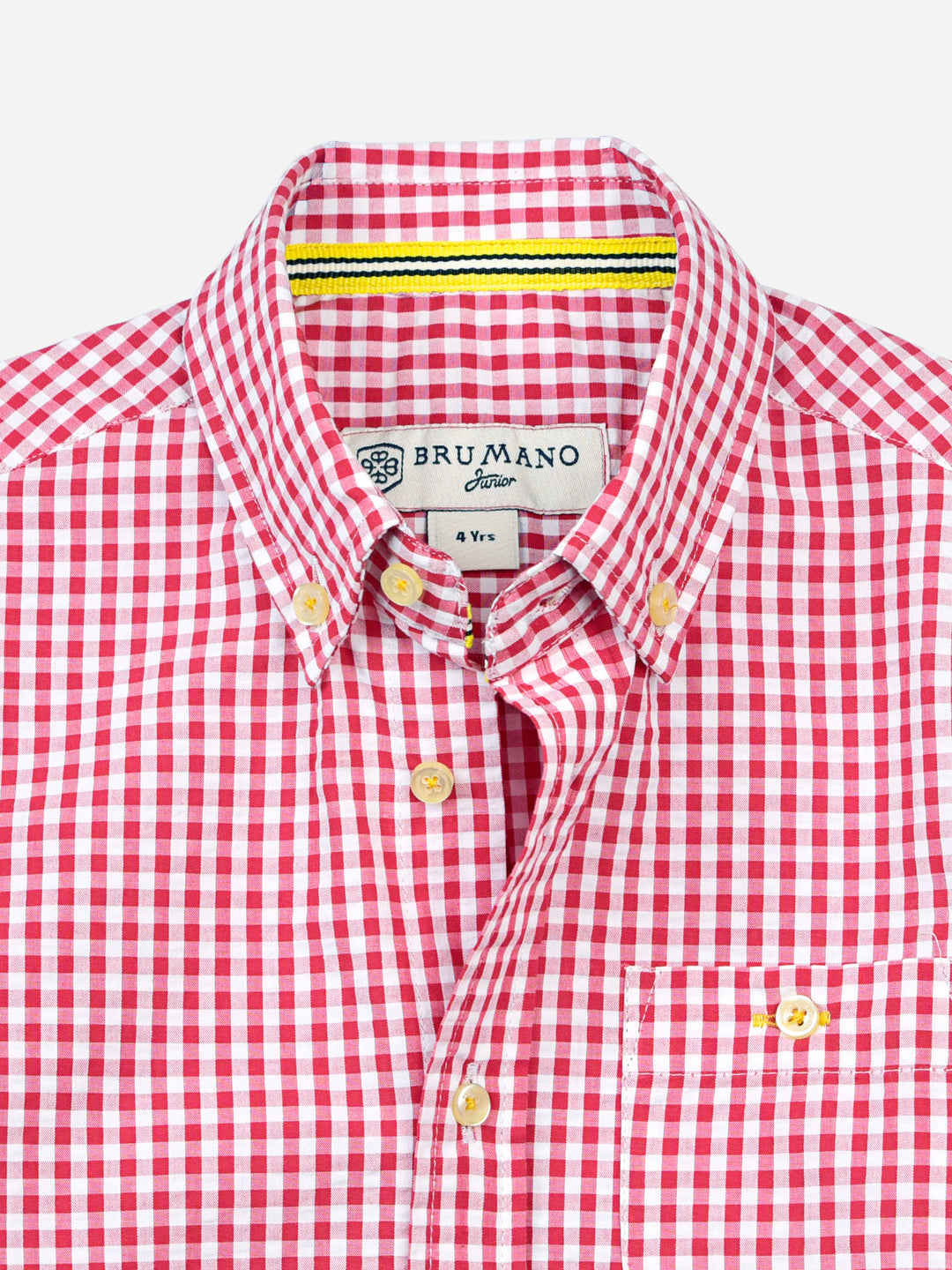 Red Gingham Seersucked Short Sleeve Casual Shirt Brumano Pakistan