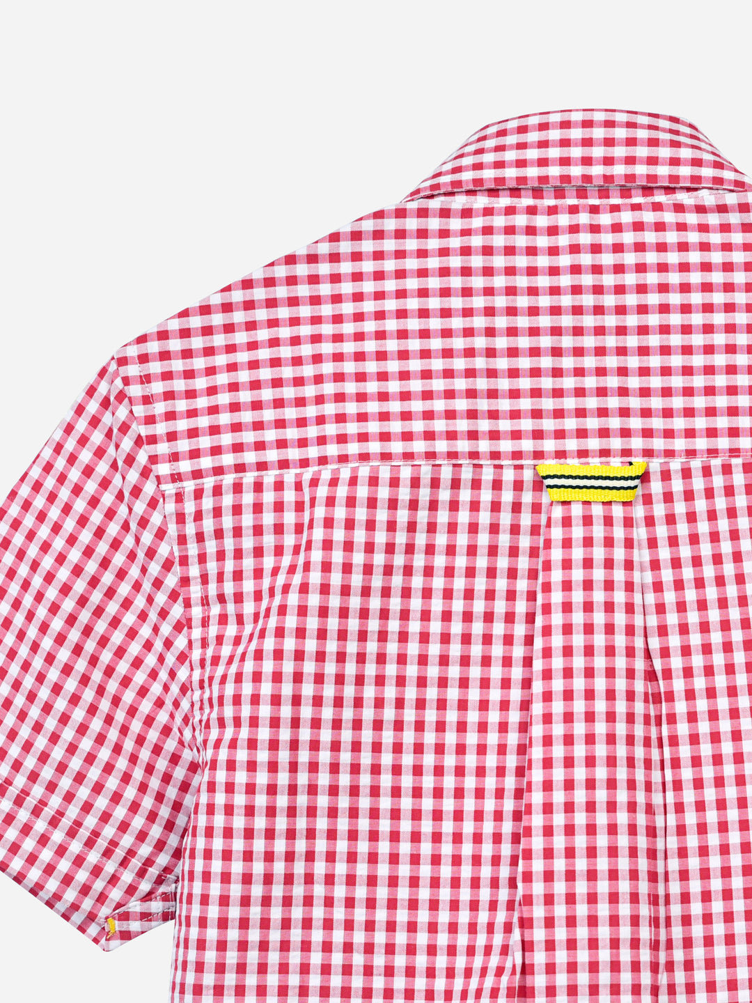 Red Gingham Seersucked Short Sleeve Casual Shirt Brumano Pakistan