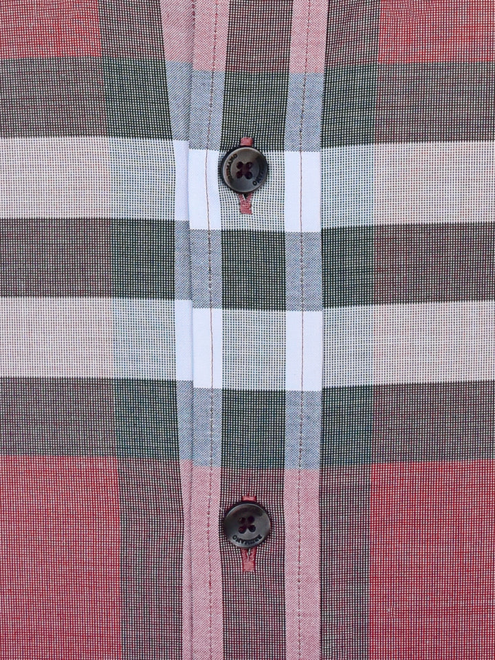 Red Large Windowpane Checkered Shirt