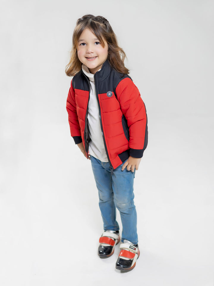 Red & Black Puffer Casual Jacket Brumano Pakistan 