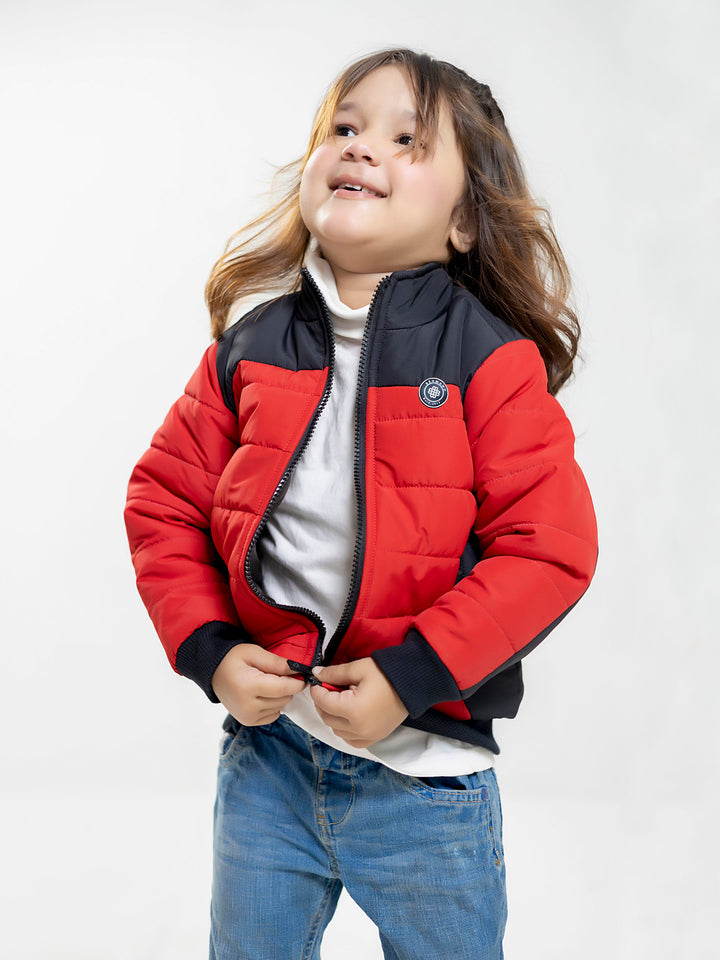 Red & Black Puffer Casual Jacket Brumano Pakistan 