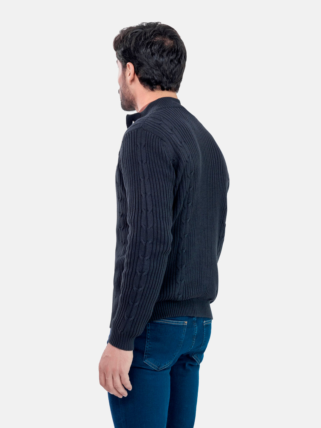 Ribbed Black Button Cardigan Brumano Pakistan