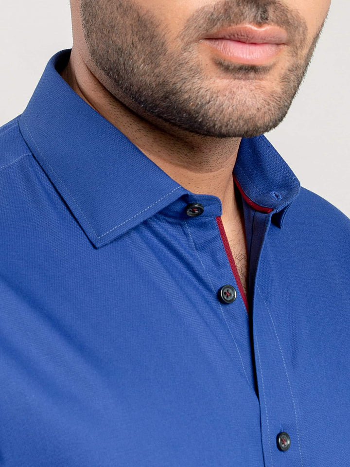 Royal Blue Dobby Structured Formal Shirt Brumano Pakistan