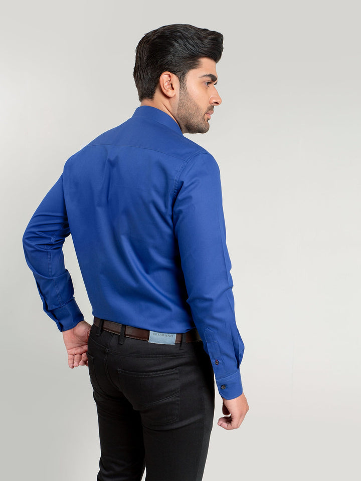 Royal Blue Dobby Structured Formal Shirt Brumano Pakistan