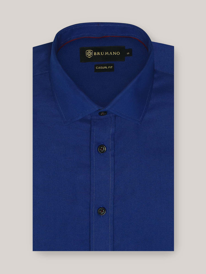 Royal Blue Dobby Structured Formal Shirt Brumano Pakistan