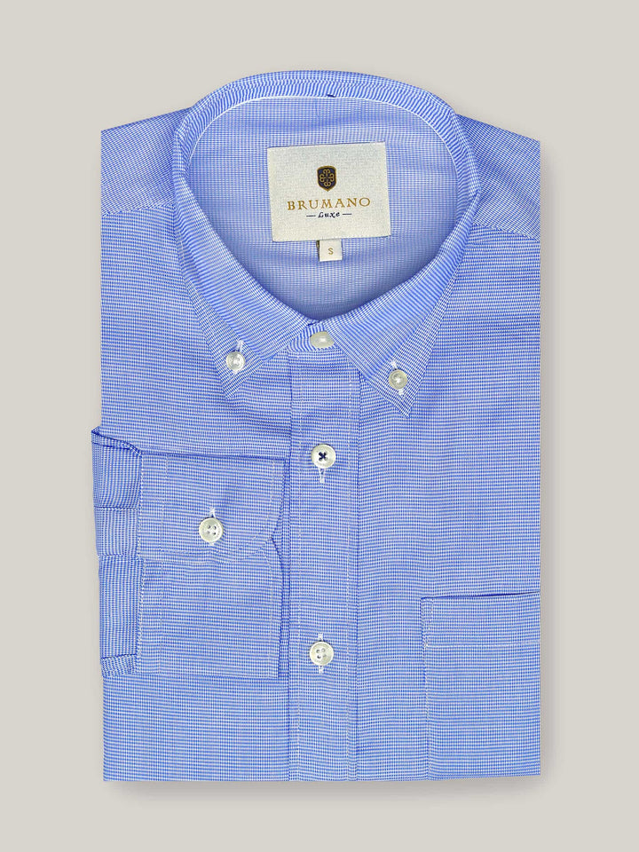 Royal Blue Micro Checkered Shirt Brumano Pakistan