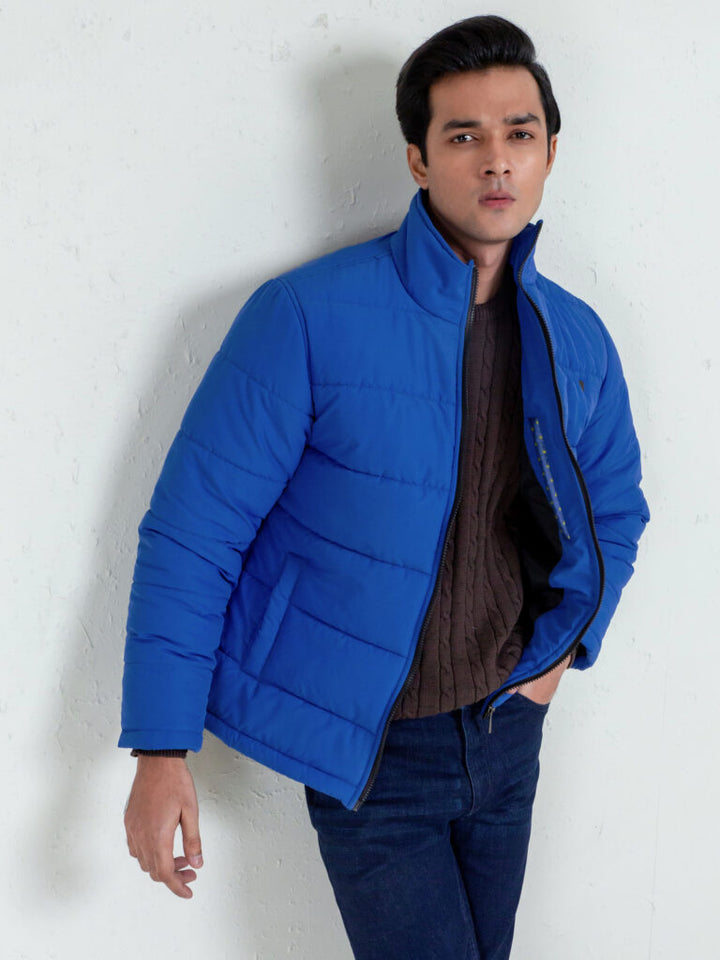 Royal Blue Quilted Puffer Jacket Brumano Pakistan