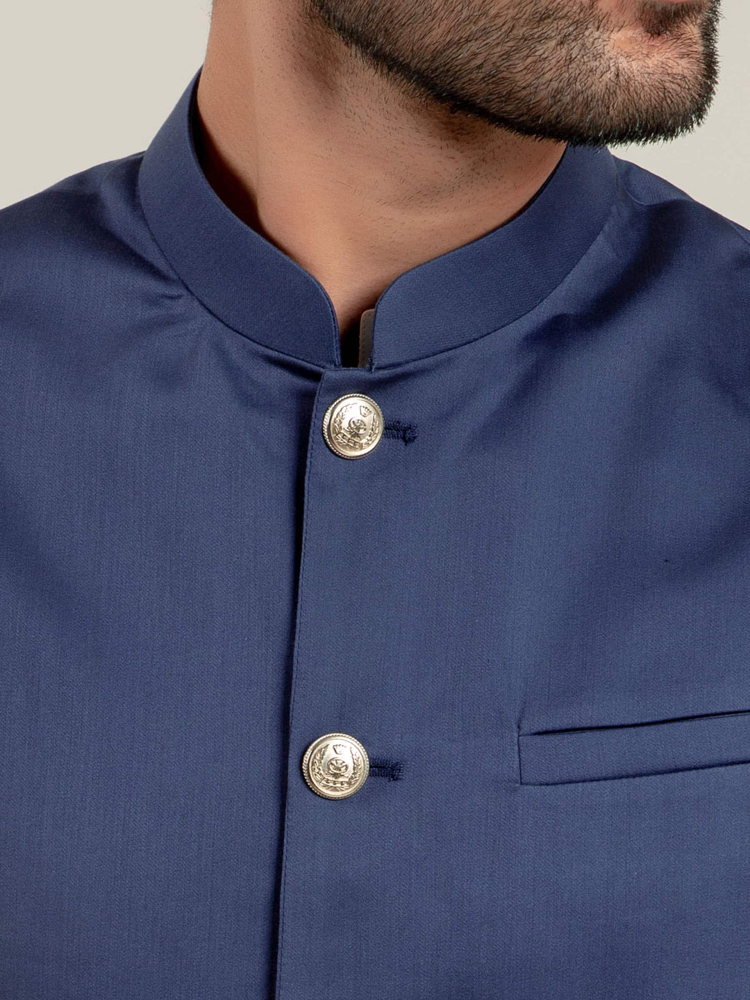 Royal Blue Satin Waistcoat Brumano Pakistan
