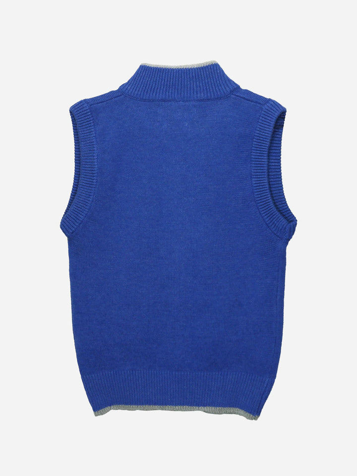 Royal Blue Sleeveless Casual Zipper Brumano Pakistan