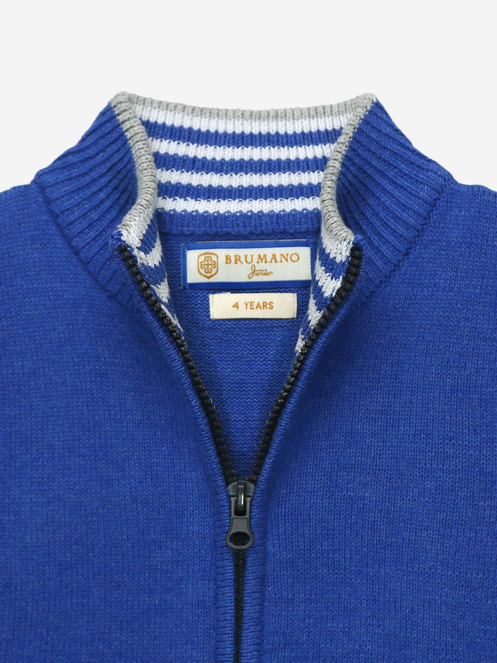 Royal Blue Sleeveless Casual Zipper Brumano Pakistan