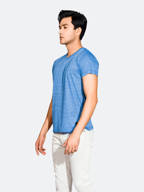 Royal Blue Light Weight V-Neck T-Shirt Brumano Pakistan