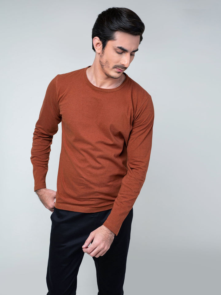 Rusty Orange Long Sleeve T-Shirt Brumano Pakistan