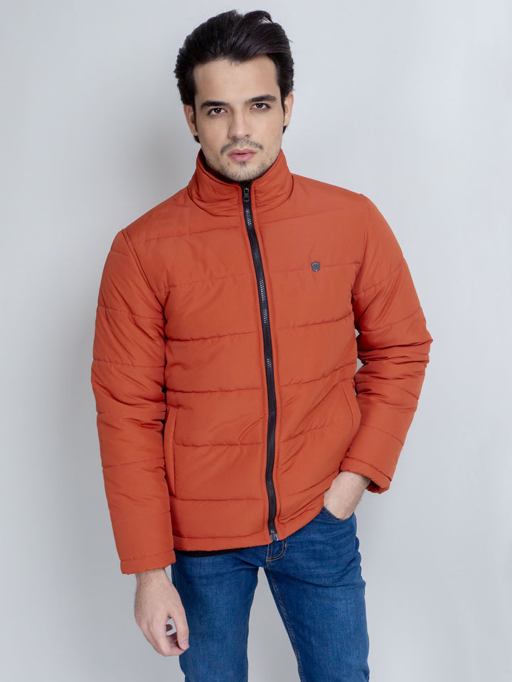 Rusty Orange Quilted Puffer Jacket Brumano Pakistan