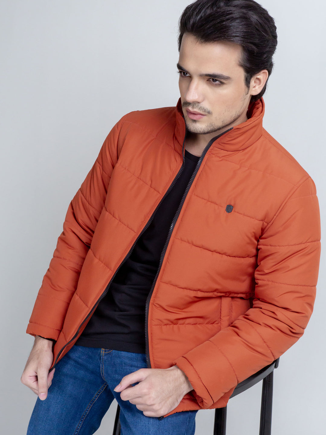 Rusty Orange Quilted Puffer Jacket Brumano Pakistan