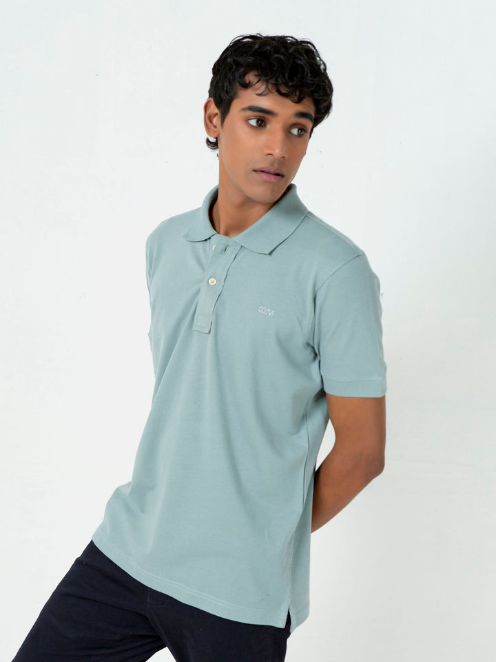 Sage Green Basic Pique Polo Shirt Brumano Pakistan