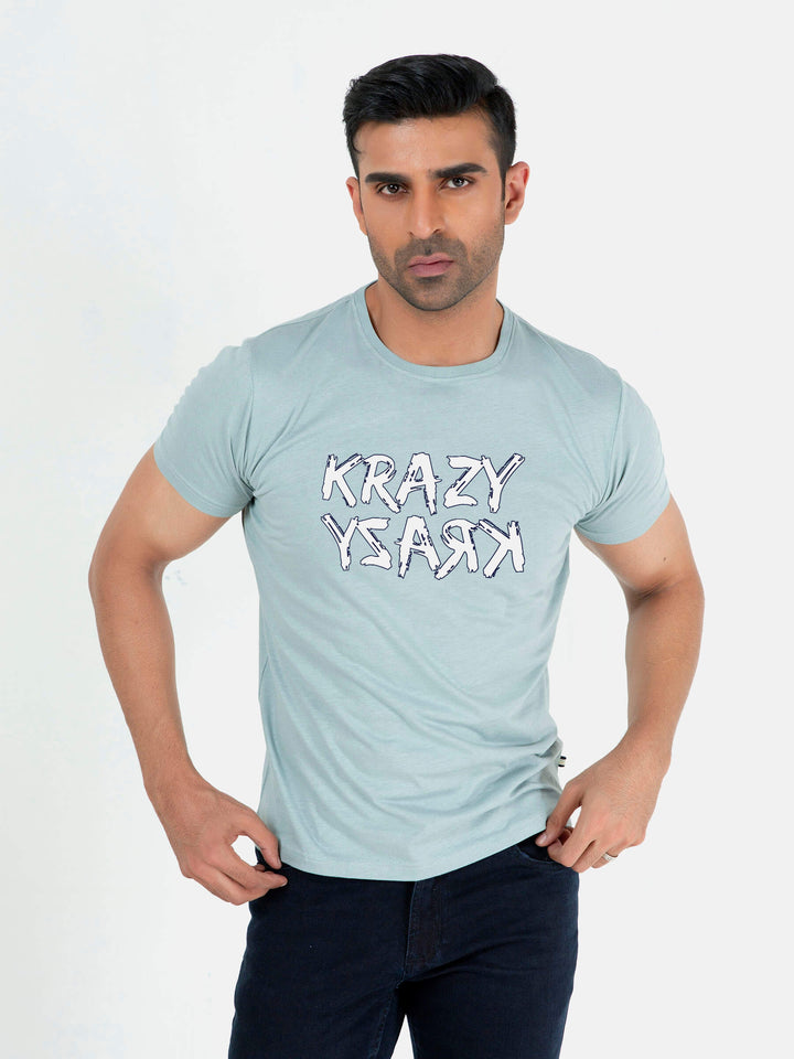 Sage Green Graphic Printed T-Shirt Brumano Pakistan
