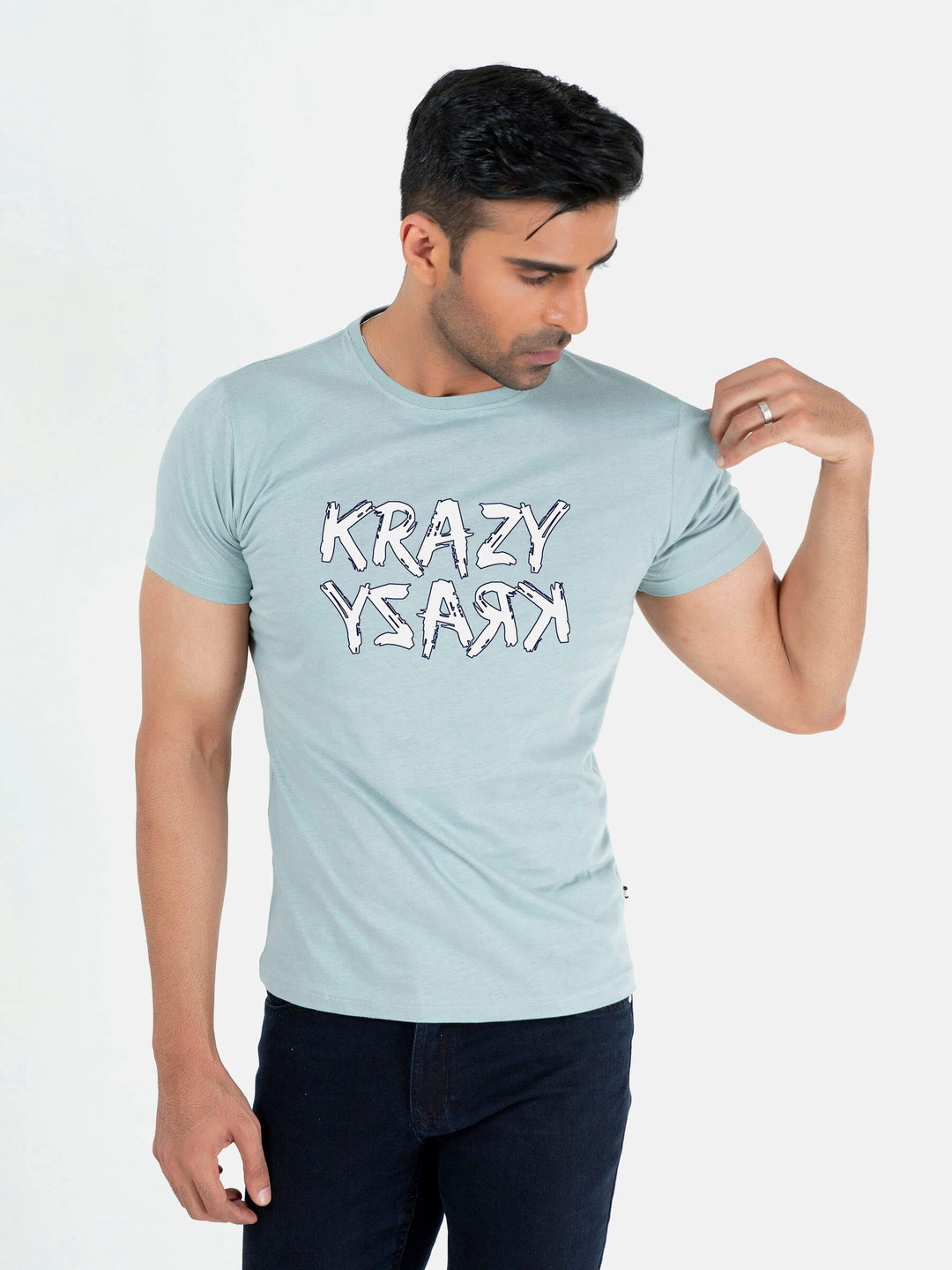 Sage green graphic printed t shirt brumano pakistan