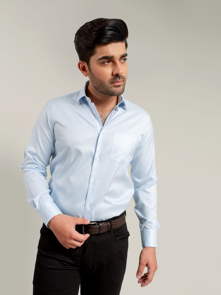 Sky Blue Fine Twill Formal Shirt Brumano Pakistan