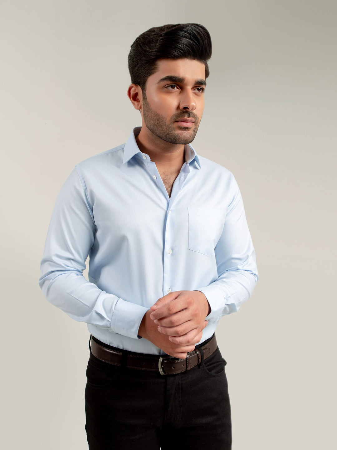 Sky Blue Fine Twill Formal Shirt Brumano Pakistan