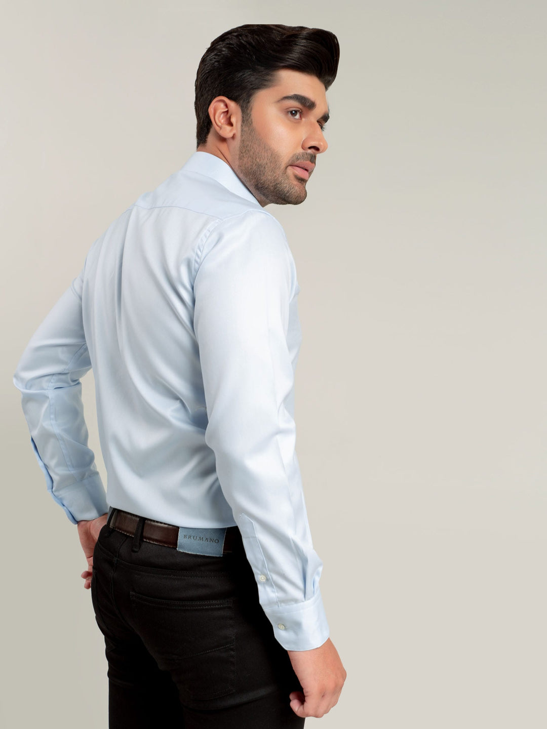 Sky Blue Fine Twill Formal Shirt Brumano Pakistan
