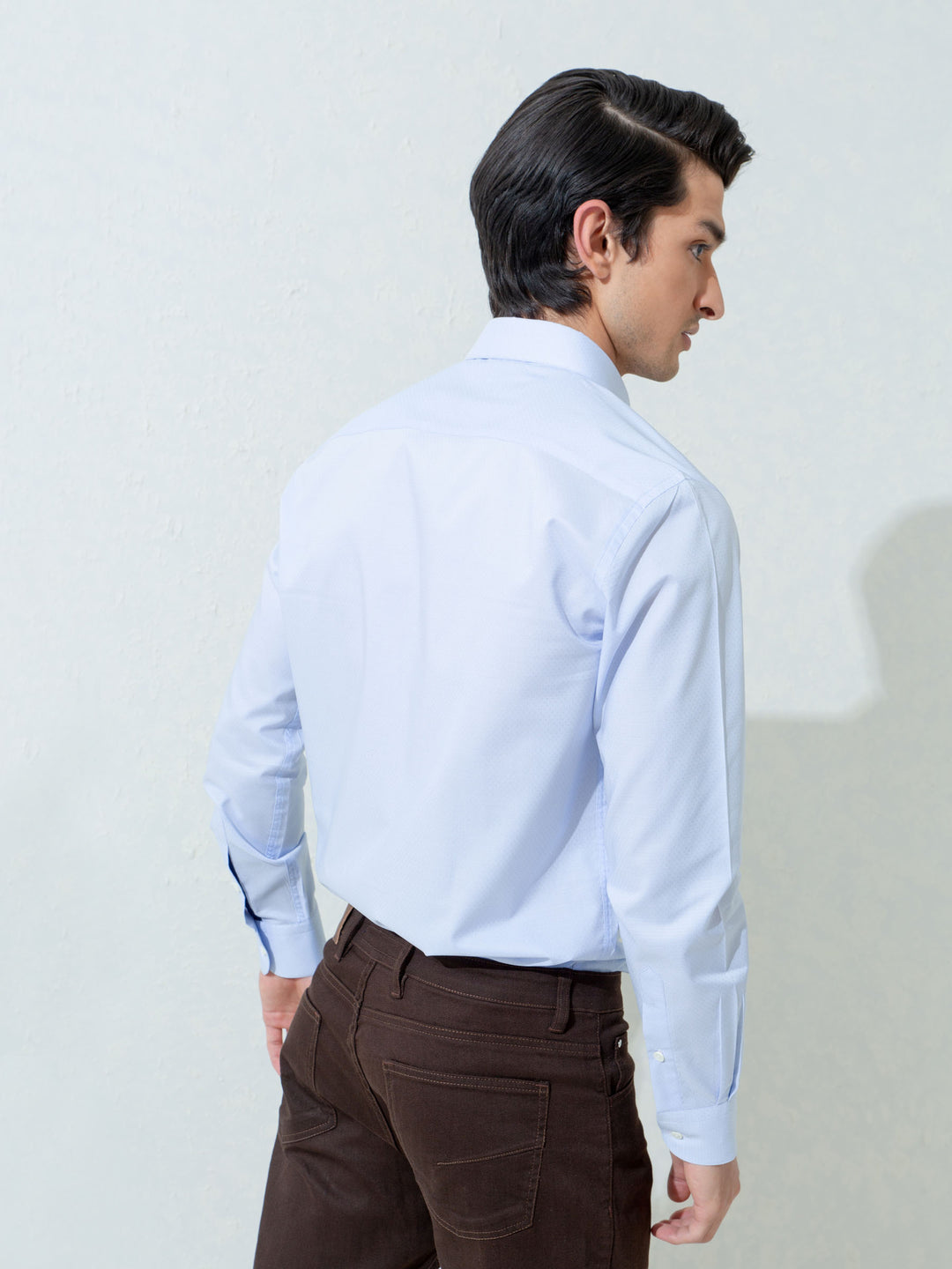 Sky Blue Micro Dobby Shirt With Cutaway Collar Brumano Pakistan