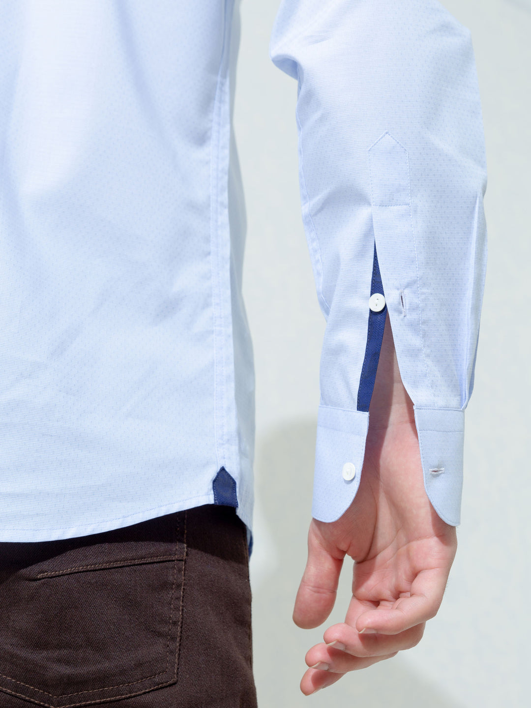 Sky Blue Micro Dobby Shirt With Cutaway Collar Brumano Pakistan