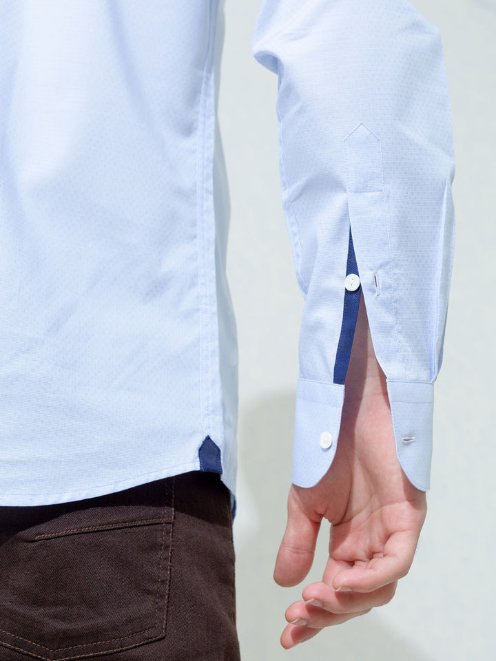 Sky Blue Micro Dobby Shirt With Cutaway Collar Brumano Pakistan